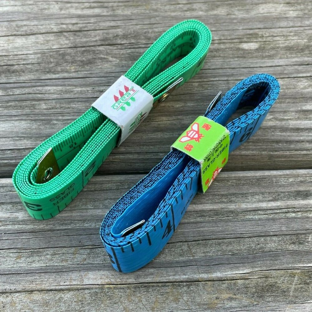 Measurement Tape Tailor Sewing Tape Lot of 2 Blue Green Fiber Glasses Tape - Picture 2 of 8